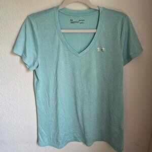 Under Armour Mint Light Blue V-Neck T-shirt Size Medium